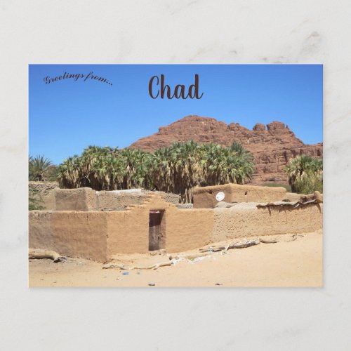 Mud Buildings in Fada Chad Postcard