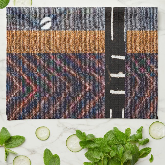 Mud-Cloth  Batik-Beads   Kitchen Towel (Folded)