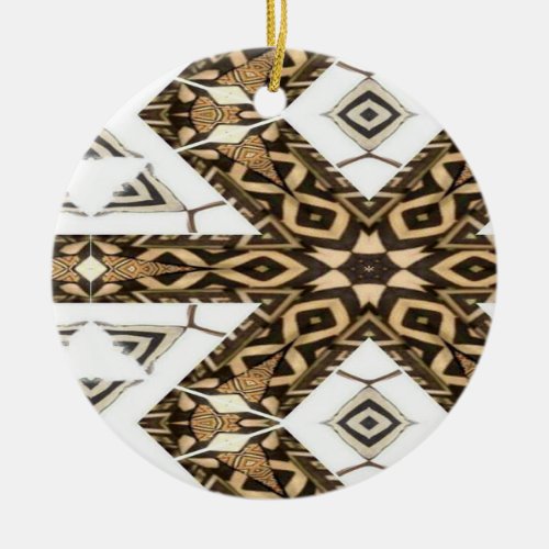 Mud cloth pattern ceramic ornament