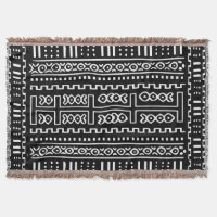 Mud Cloth Pattern Throw Blanket
