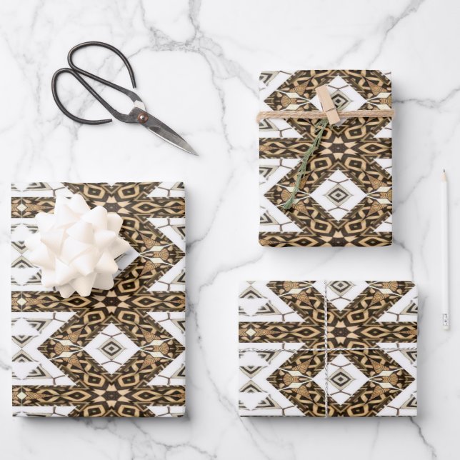 Mud cloth pattern wrapping paper sheets (Front)
