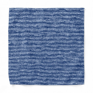 Mud Cloth Stitch Stripes in Indigo Blue Bandana