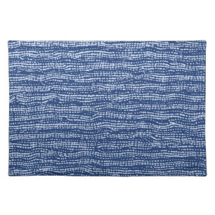 Mud Cloth Stitch Stripes in Indigo Blue Placemat