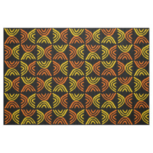 Mud Cloth Style 080215 - Amber and Orange on Black