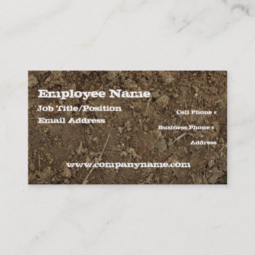 Customizable Mud Dirt Fill Business Card Template