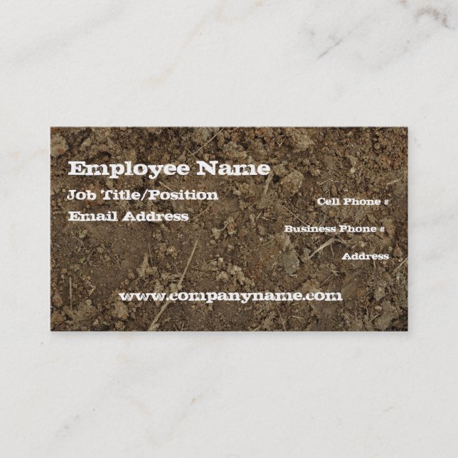 Mud Dirt Fill Business Card Template (Front)