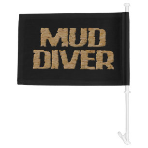 Mud Diver black car and boat flag