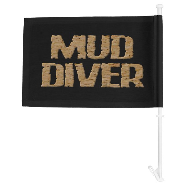 Mud Diver black car and boat flag (Back)
