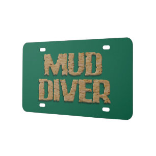 Mud Diver hunter green plastic car license plate
