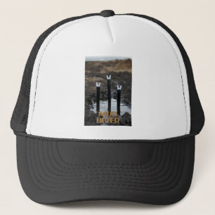 Mud Diver white and black foam trucker hat