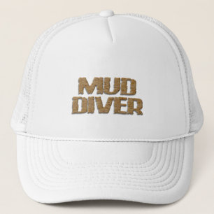 Mud Diver white foam trucker hat