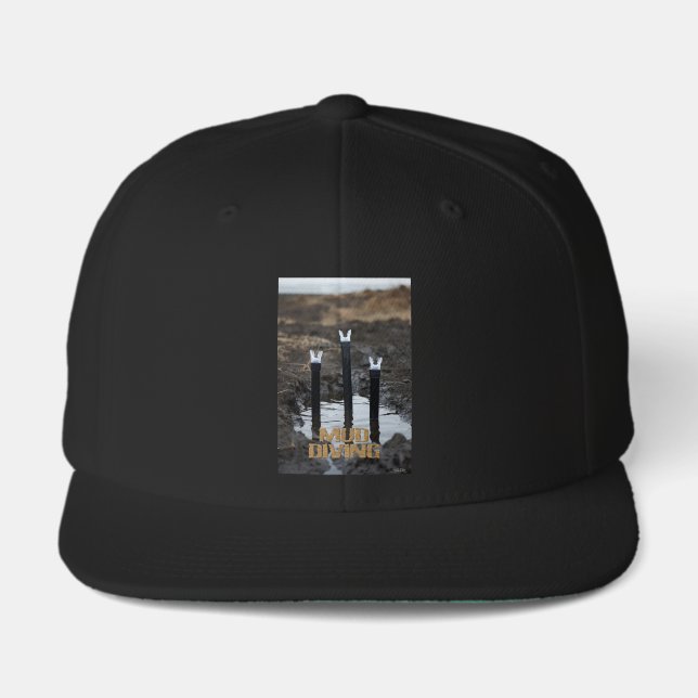 Mud Diving black 6 panel snapback cap (Front)
