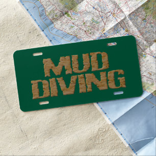 Mud Diving hunter green aluminum car license plate