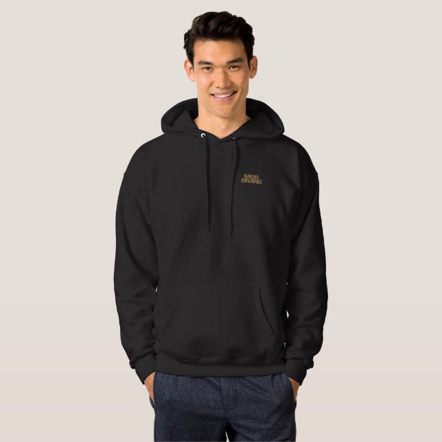 Mud Diving men black hooded sweatshirt pocket (Front Full)