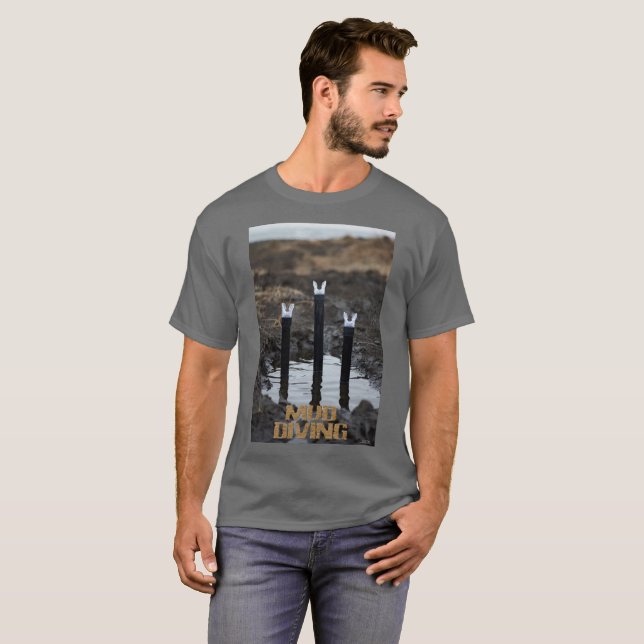 Mud Diving men gray T-shirt (Front Full)