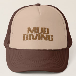 Mud Diving tan and brown foam trucker hat
