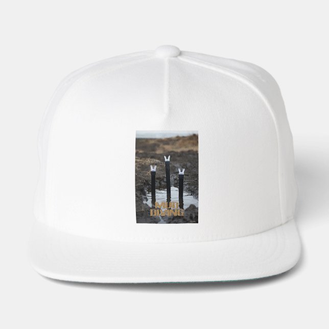 Mud Diving white 5 panel snapback cap (Front)
