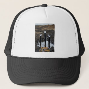 Mud Diving white and black foam trucker hat