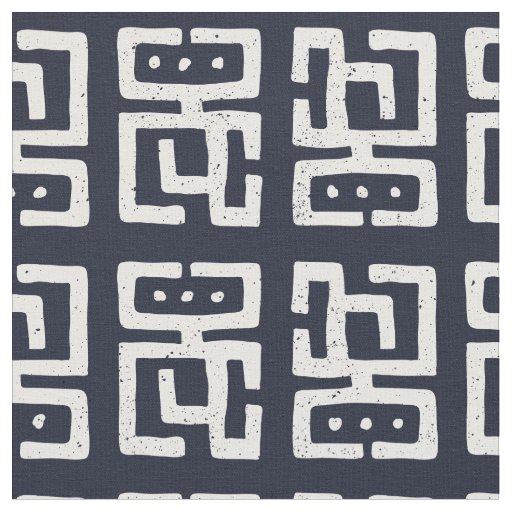 Mud Print Inspired Pattern | Black/White Fabric