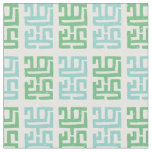 Mud Print Inspired Pattern | White/Green/Blue Fabric