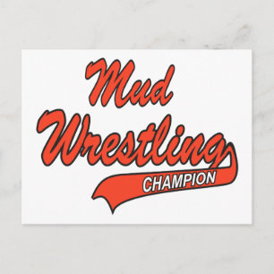 Mud Wrestling Champion Gift Postcard
