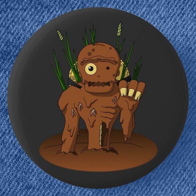 Mud Zombie Dorotabo | Japanese Yokai Pinback Button (Mud Zombie Dorotabo Yokai Can Badge- Detail View)