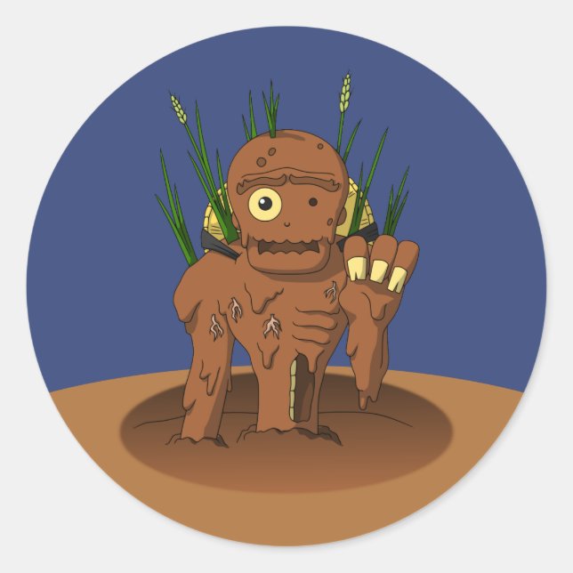 Mud Zombie Yokai Dorotabo Classic Round Sticker (Front)