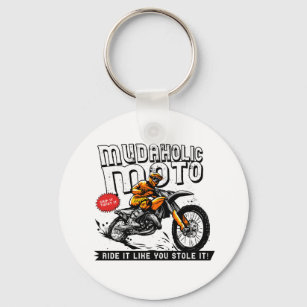 Mudaholic Moto Dirt Bike Motocross Motorcycle  Key Keychain