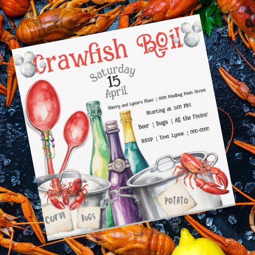 Mudbug Party and Crawfish Boil Invitation