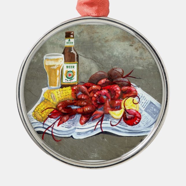 Mudbugs and Beer Ornament (Front)