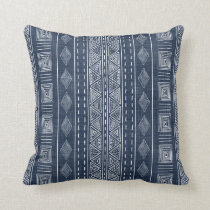 navy mudcloth pillow
