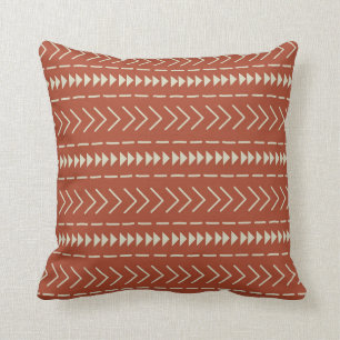 Mudcloth Reddish brown Throw Pillow
