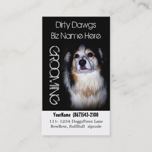 Muddy aussie Dog Grooming Dog Wash Business Cards