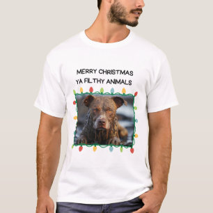 Muddy Brown Dog Funny men's Christmas T-Shirt
