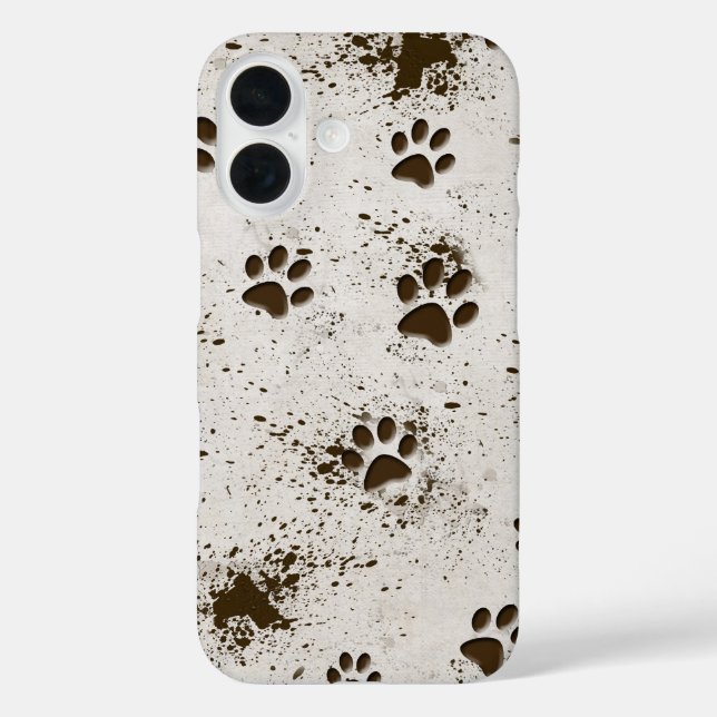 Muddy Dog Paws Prints Case-Mate iPhone Case (Back)