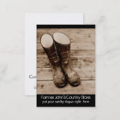 Muddy Gumboots for Farmers Country Store Business Card (Front/Back)
