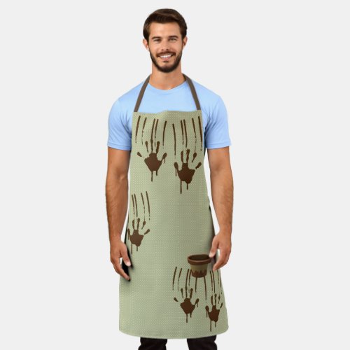 Muddy Hands and Polka_Dots All_Over Print Apron