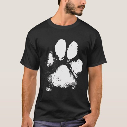 Muddy Messy Dog Paw Print T_Shirt