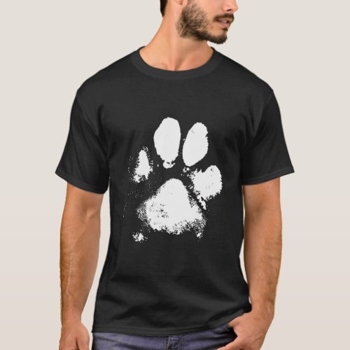 Muddy Messy Dog Paw Print T_Shirt