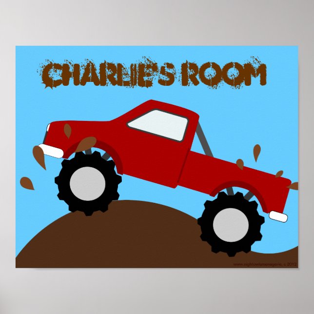 Muddy Monster Truck Personalized Poster (Front)