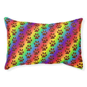 Muddy Paws on Colors of the Rainbow Dog Bed