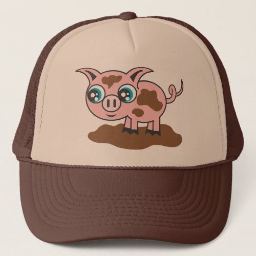 Muddy Pig Fun Trucker Hat for Kids and Adults