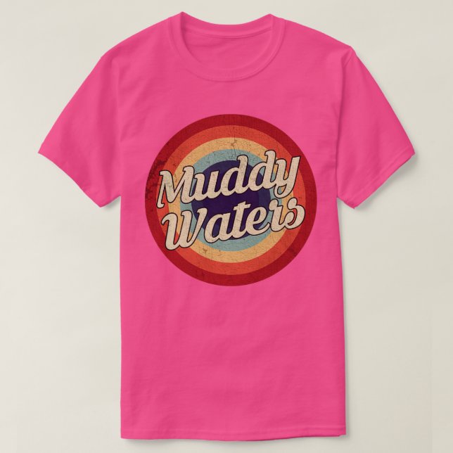 Muddy Waters Retro Circle Vintage T-Shirt (Design Front)