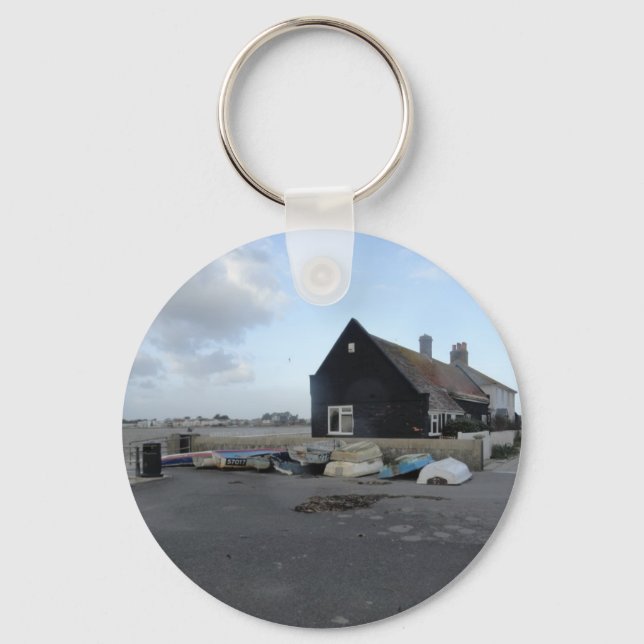 Mudeford Quay on a windy day. Keychain (Front)