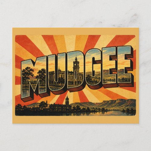 Mudgee NSW Australia Heritage Town Vintage Art Postcard