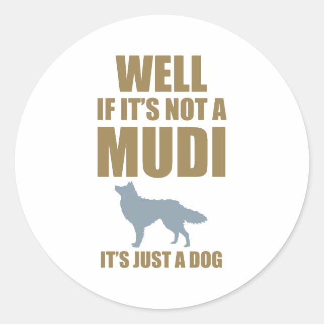 Mudi Classic Round Sticker (Front)