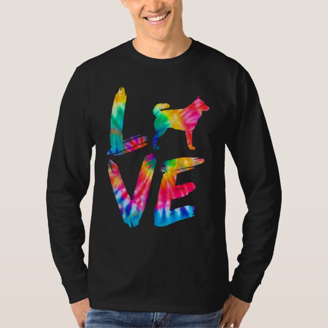 Mudi Tie Dye Love Dog Mom Dad T-Shirt (Front)