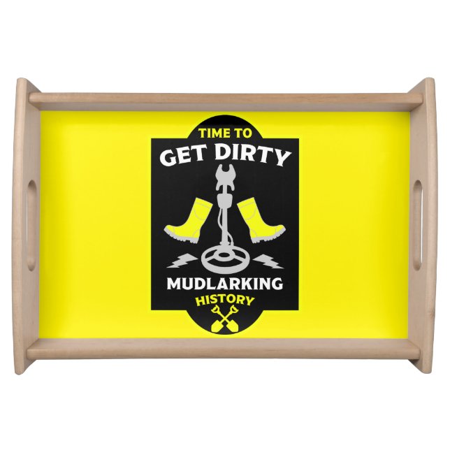 Mudlarking Treasure Hunting Serving Tray (Front)