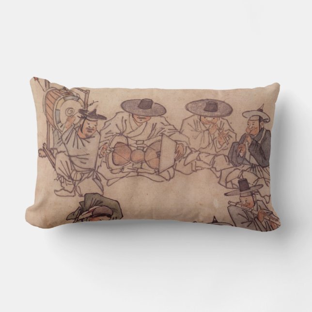 Mudong Danwon Korean Traditional Painting Lumbar Pillow (Front)