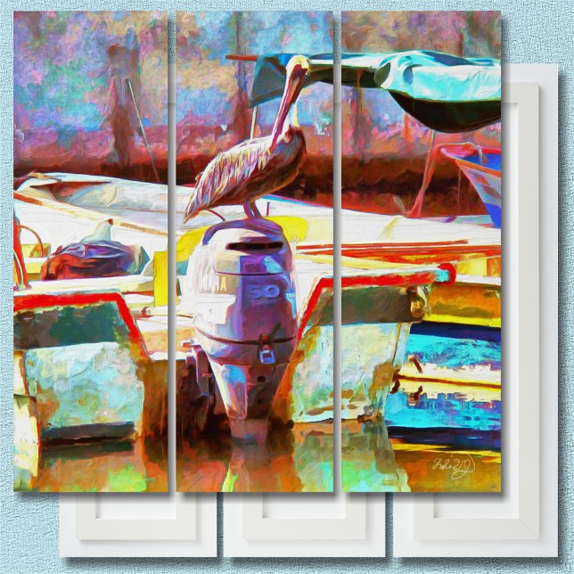 Muelle Los Peines Pelican 0463 Triptych (Creator Uploaded)